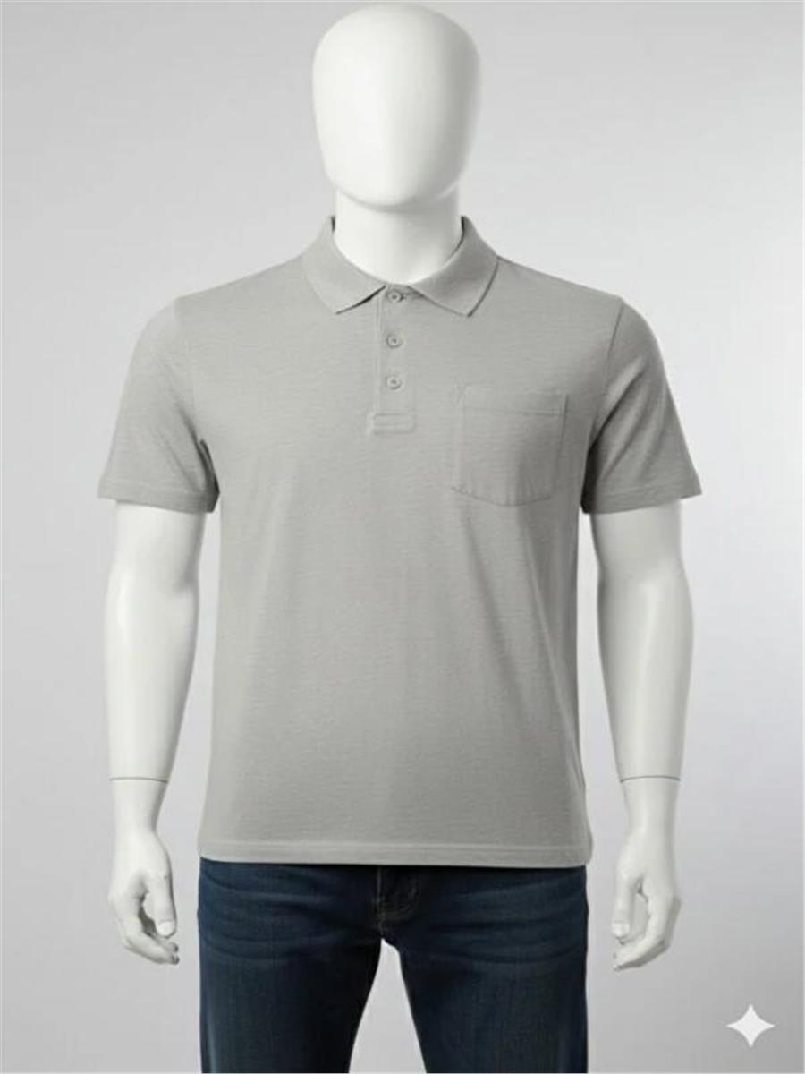 Yazlık Polo Yaka Penye Tshirt %100 Pamuklu Sol Göğüs Cepli