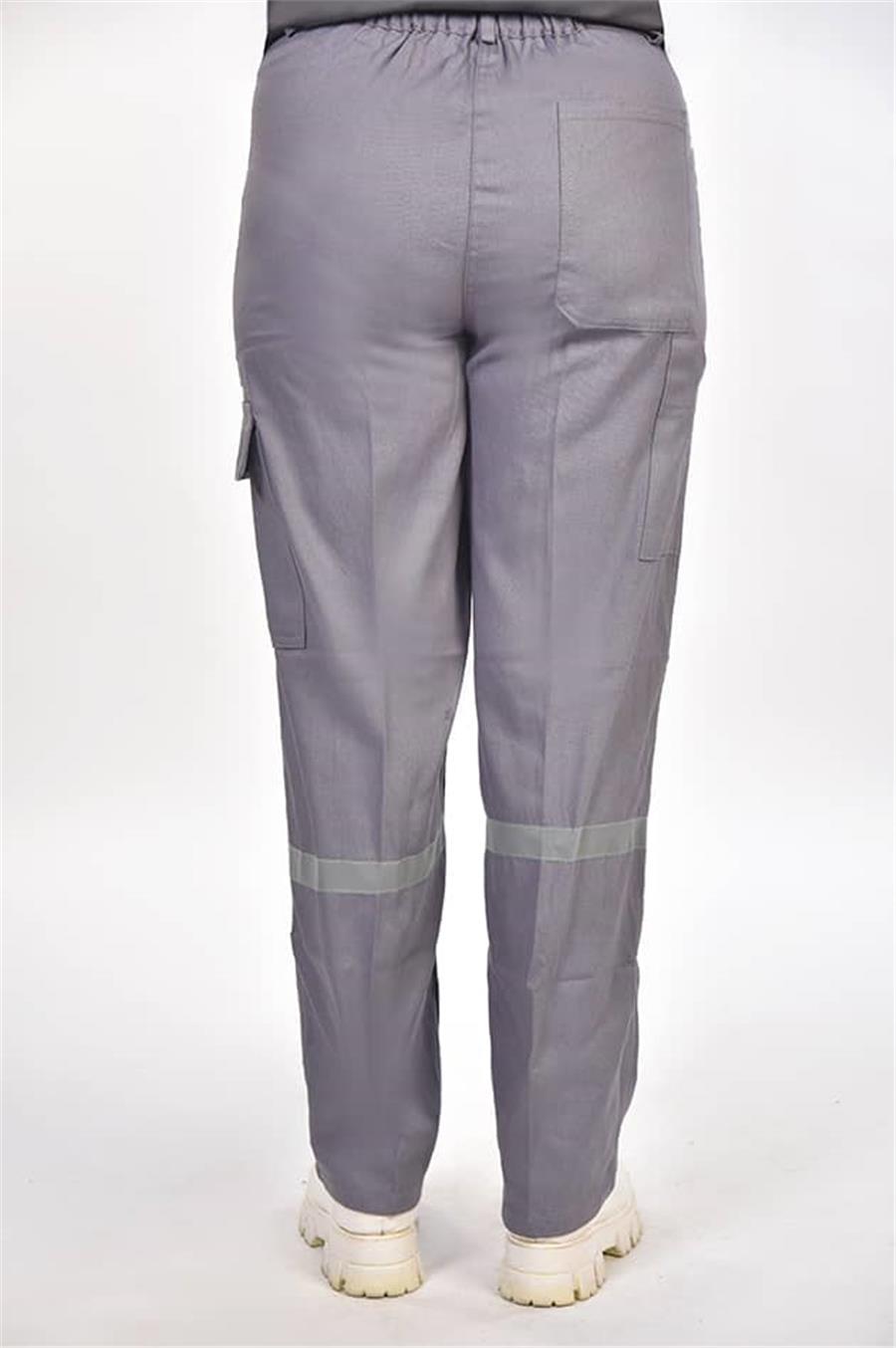 İş Pantolonu 16/12 Kargo Cepli Reflektörlü Gri Unisex