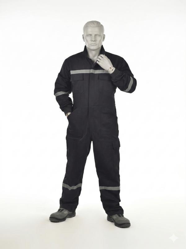 Yazlık Iş Tulumu 16/12 Gabardin %100 Pamuklu Boy Tulum Reflektörlü 6 Cepli