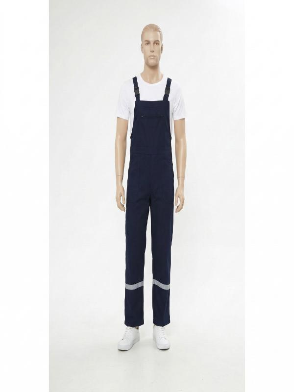 Bahçıvan İş Tulumu Reflektörlü %100 Pamuk Lacivert