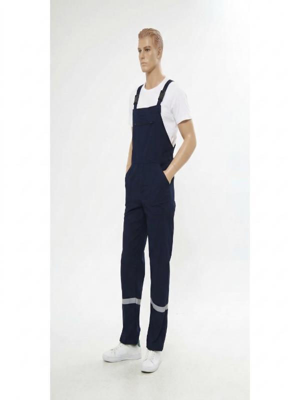 Bahçıvan İş Tulumu Reflektörlü %100 Pamuk Lacivert